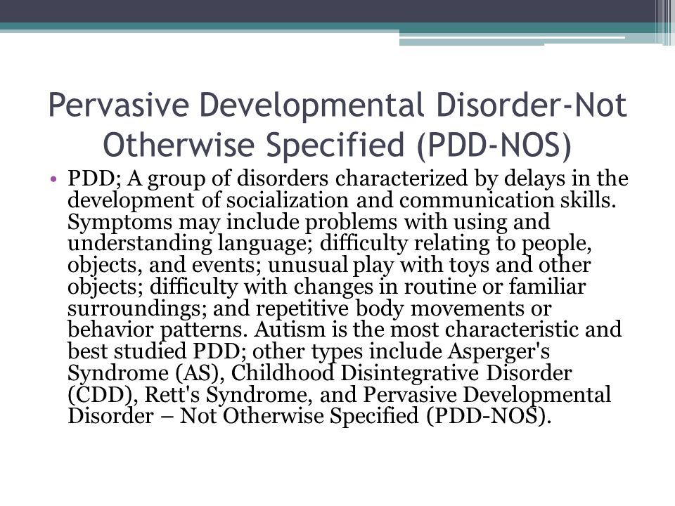 Autism vs. pervasive developmental disorder
